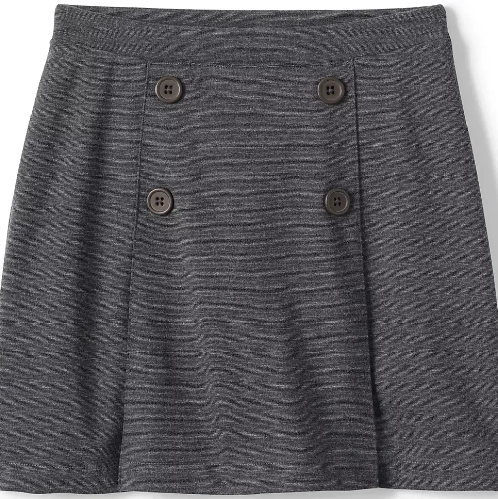 Girls Ponte Button Front Skort Above the Knee