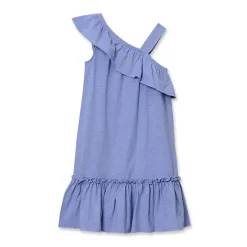 Girls Ruffle Asymmetrical Dress
