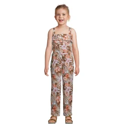 Girls Ruffle Trimmed Pattern Jumpsuit