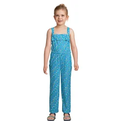 Girls Ruffle Trimmed Pattern Jumpsuit