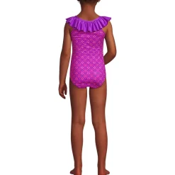 Girls Scoop Ruffle Neck One Piece Swimsuit