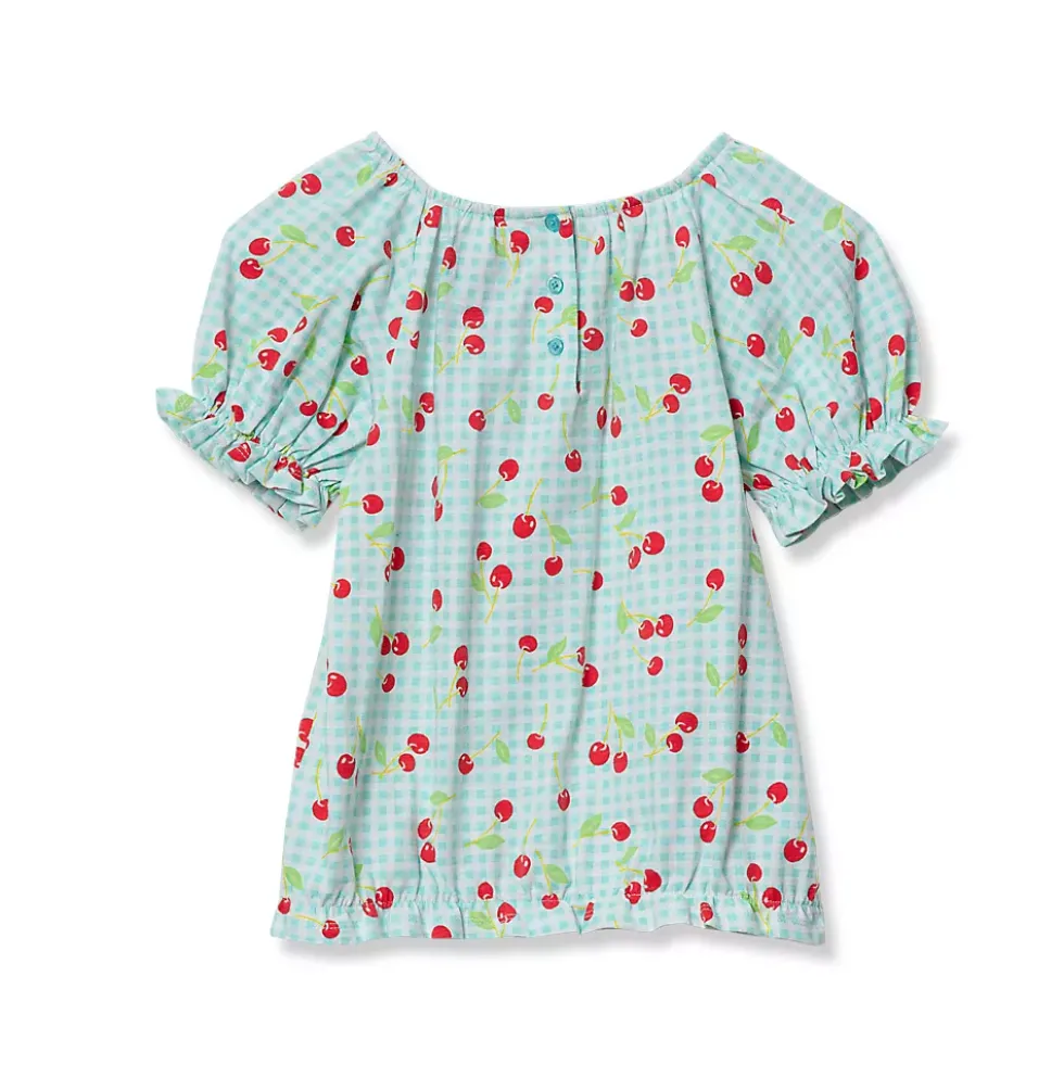 Girls Shirred Puff Blouse