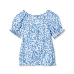 Girls Shirred Puff Blouse