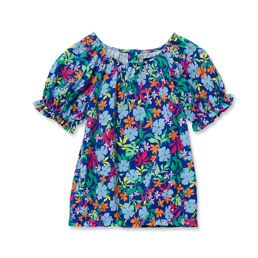 Girls Shirred Puff Blouse