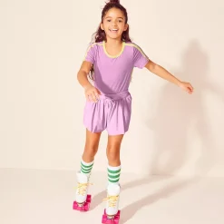 Girls Short Sleeve Active Curved Hem Tee