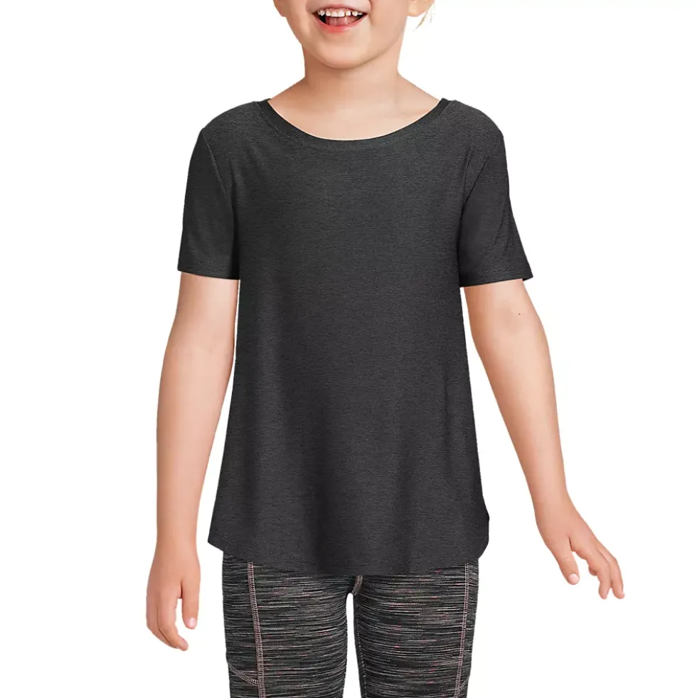 Girls Short Sleeve Active Curved Hem Tee