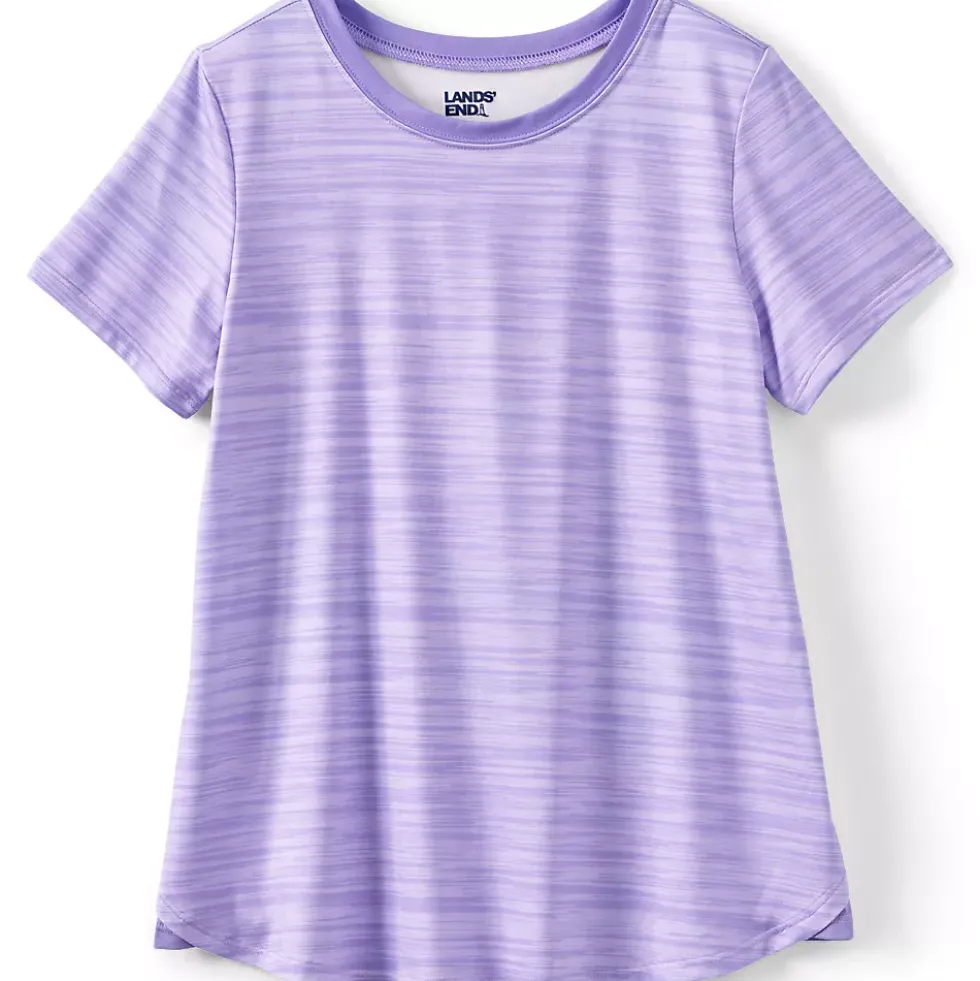 Girls Short Sleeve Active Curved Hem Tee