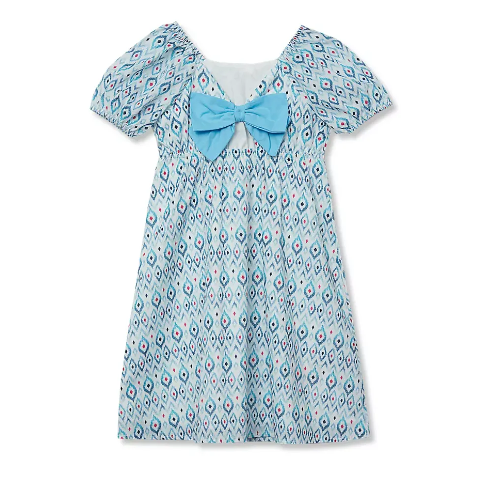 Girls Short Sleeve Bow Dress