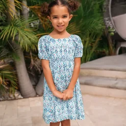 Girls Short Sleeve Bow Dress