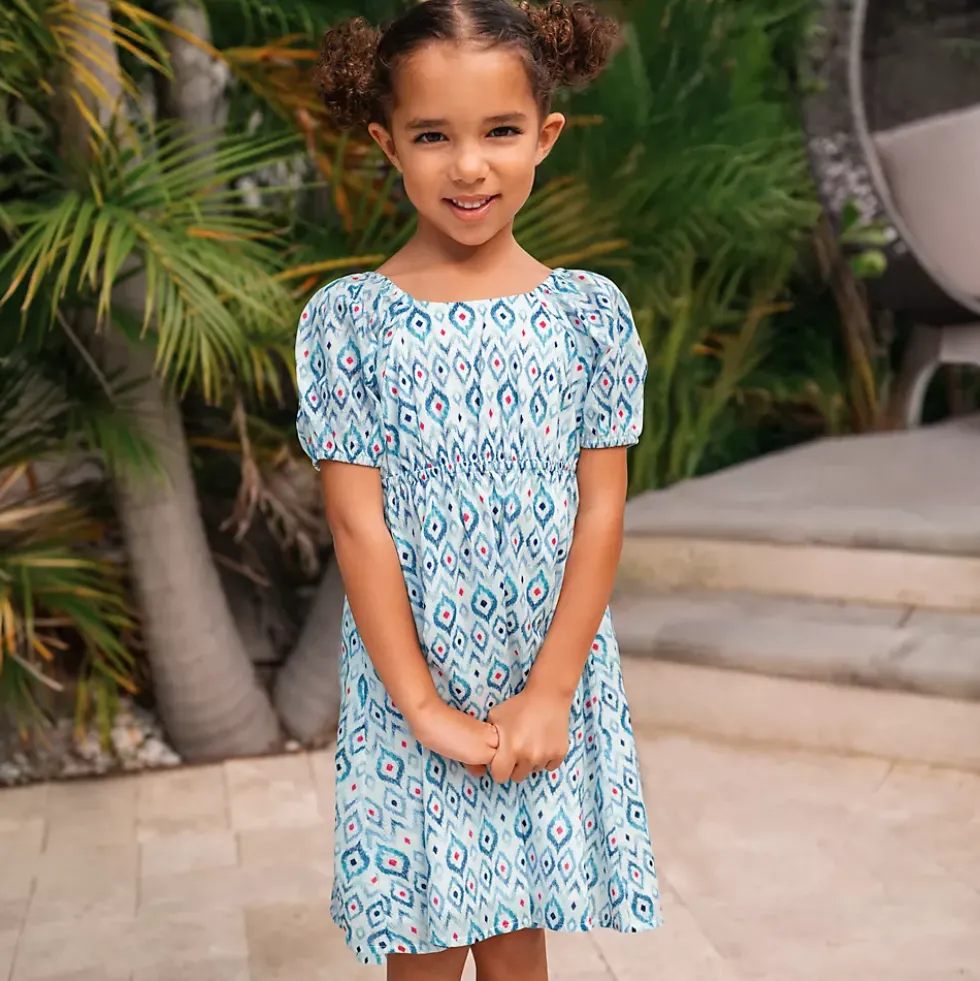 Girls Short Sleeve Bow Dress