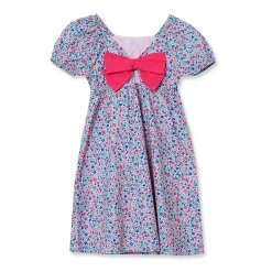 Girls Short Sleeve Bow Dress