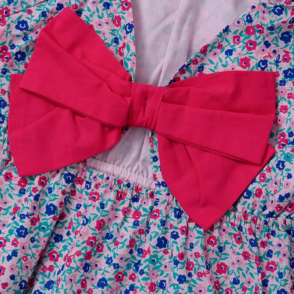 Girls Short Sleeve Bow Dress