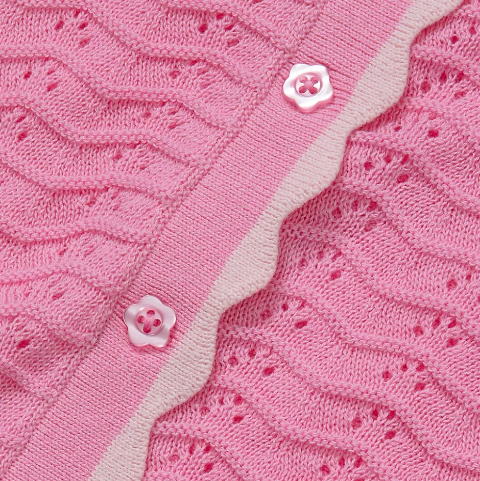 Girls Short Sleeve Collared Sweater