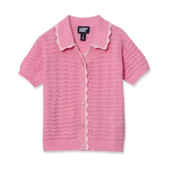 Girls Short Sleeve Collared Sweater