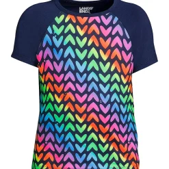 Girls Short Sleeve Crew Neck UPF 50 Swim Rash Guard