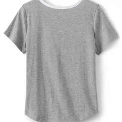 Girls Short Sleeve Curved Hem Graphic Tee Shirt