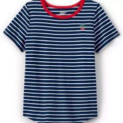 Girls Short Sleeve Curved Hem Graphic Tee Shirt