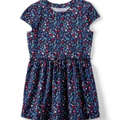 Girls Short Sleeve Gathered Waist Tunic Top