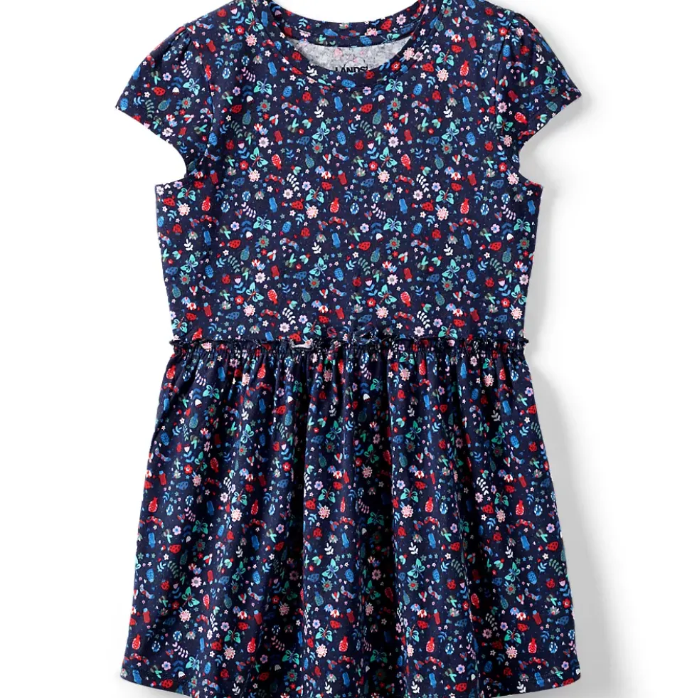 Girls Short Sleeve Gathered Waist Tunic Top
