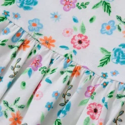Girls Short Sleeve Gathered Waist Jersey Dress