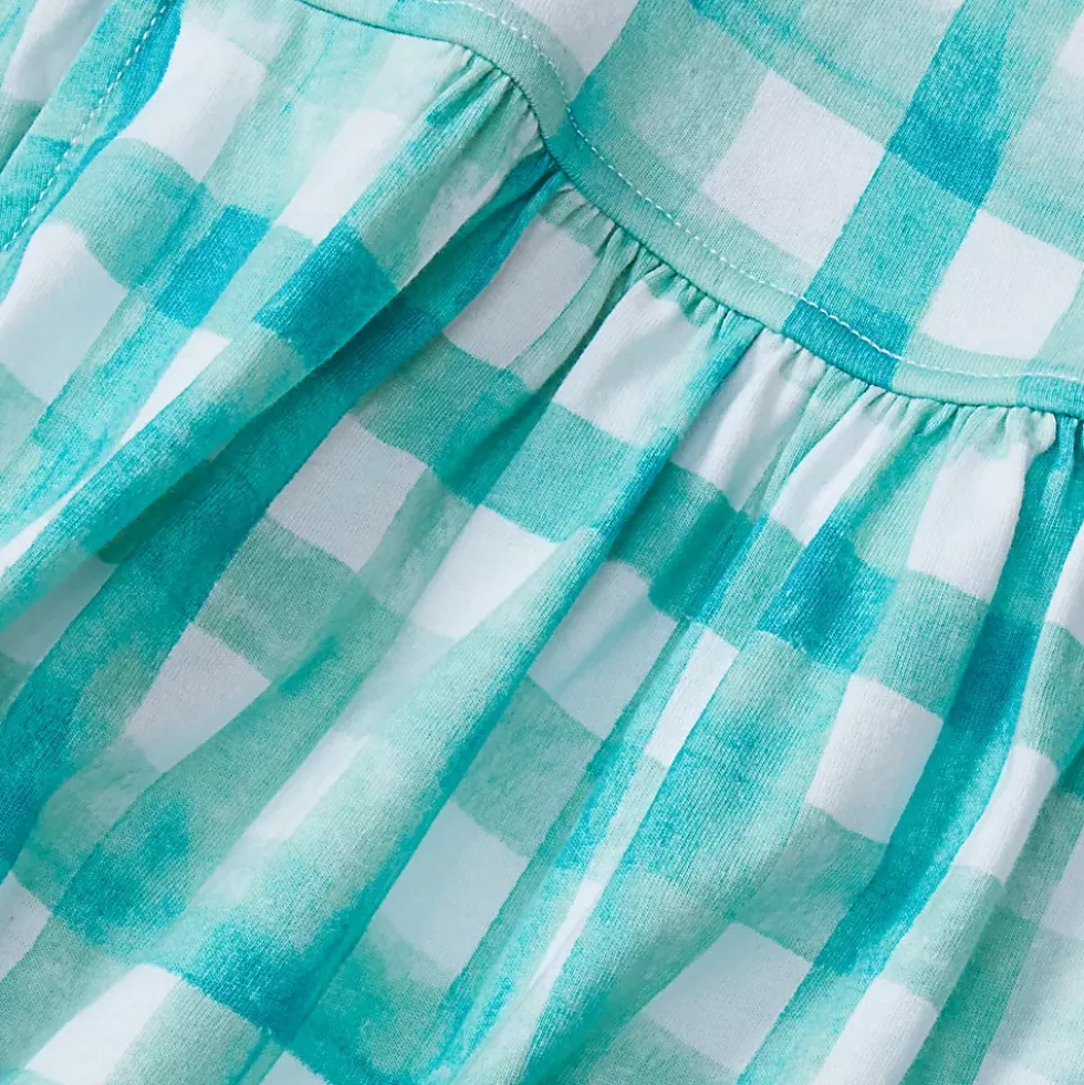 Girls Short Sleeve Gathered Waist Jersey Dress