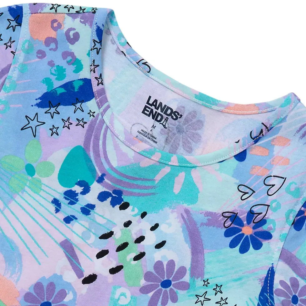 Girls Short Sleeve Gathered Waist Jersey Dress