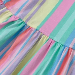 Girls Short Sleeve Gathered Waist Jersey Dress