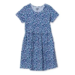Girls Short Sleeve Gathered Waist Jersey Dress