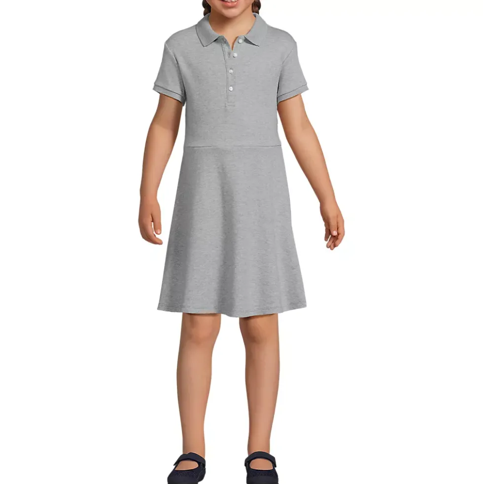 Girls Short Sleeve Interlock Polo Dress