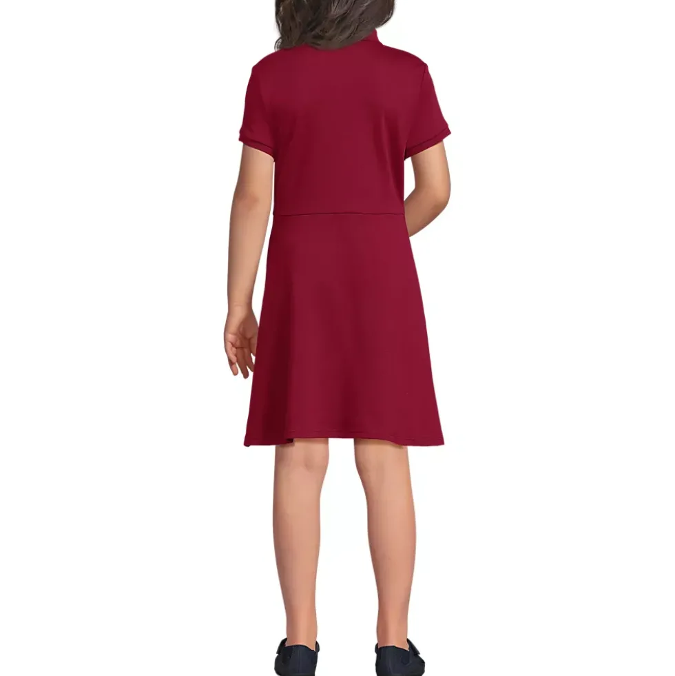 Girls Short Sleeve Interlock Polo Dress