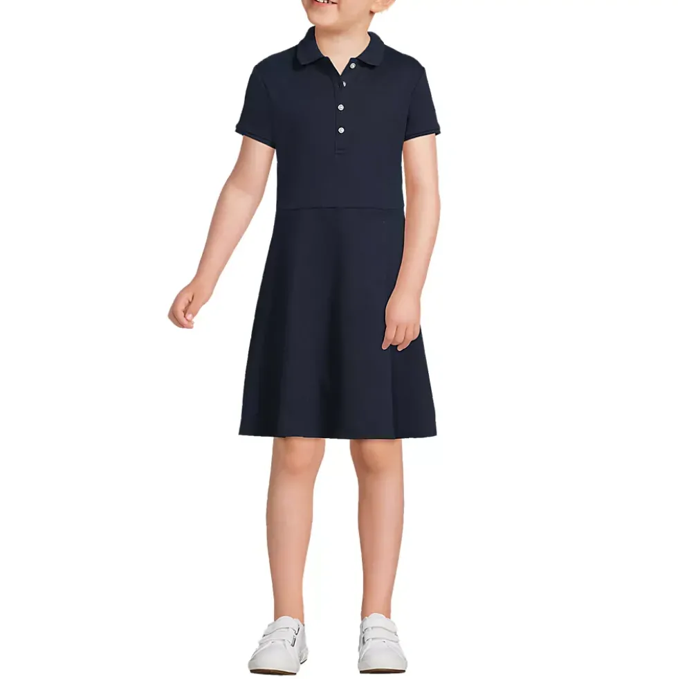 Girls Short Sleeve Interlock Polo Dress