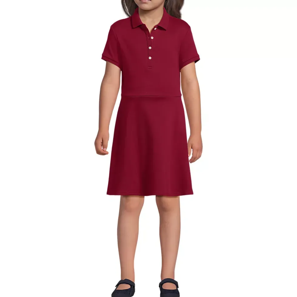 Girls Short Sleeve Interlock Polo Dress