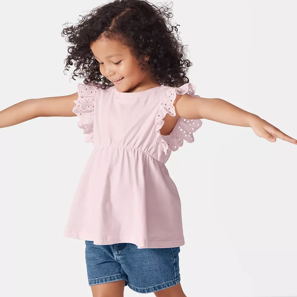 Girls Short Sleeve Peplum Top