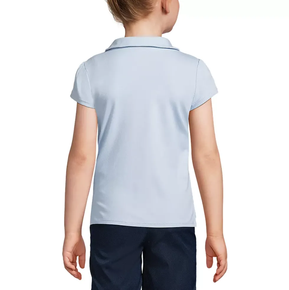 Girls Short Sleeve Peter Pan Collar Polo Shirt