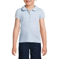 Girls Short Sleeve Peter Pan Collar Polo Shirt