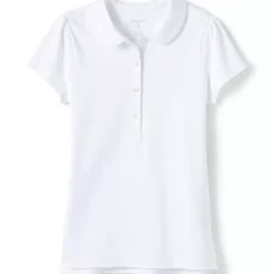 Girls Short Sleeve Peter Pan Collar Polo Shirt