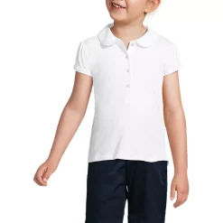 Girls Short Sleeve Peter Pan Collar Polo Shirt