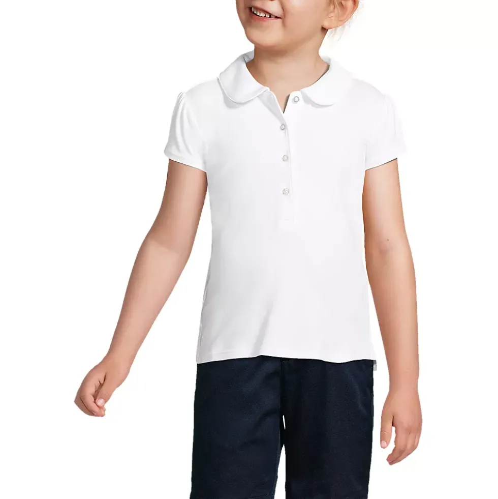 Girls Short Sleeve Peter Pan Collar Polo Shirt