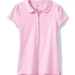 Girls Short Sleeve Peter Pan Collar Polo Shirt