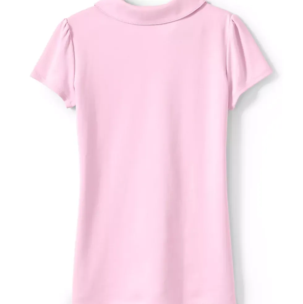 Girls Short Sleeve Peter Pan Collar Polo Shirt