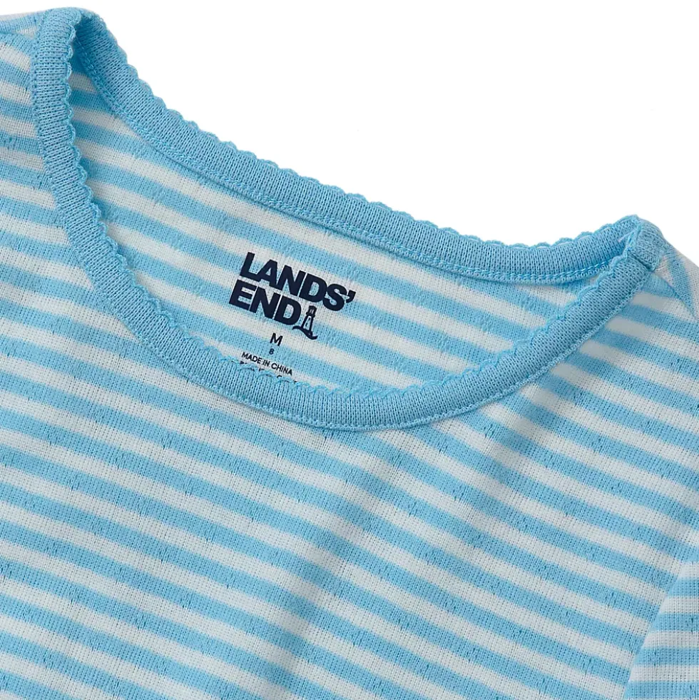 Girls Short Sleeve Pointelle Knit Tee