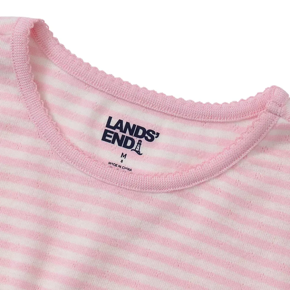 Girls Short Sleeve Pointelle Knit Tee