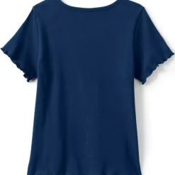 Girls Short Sleeve Ribbed Henley T-Shirt