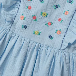 Girls Short Sleeve Seersucker Dress