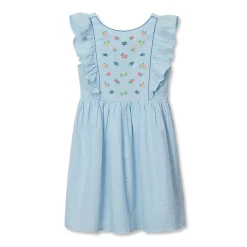 Girls Short Sleeve Seersucker Dress