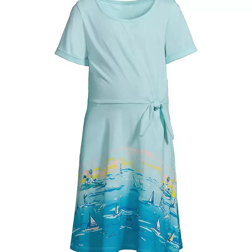 Girls Short Sleeve Side Tie Dress