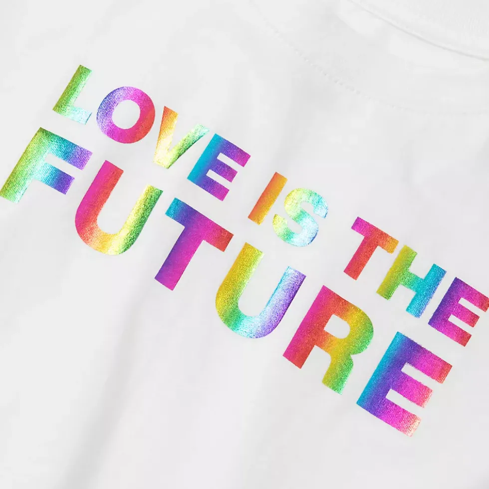 Girls Short Sleeve Side Tie Graphic Tee