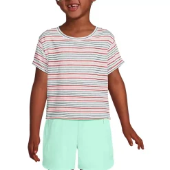 Girls Short Sleeve Slub Crewneck Top