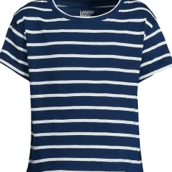 Girls Short Sleeve Slub Crewneck Top