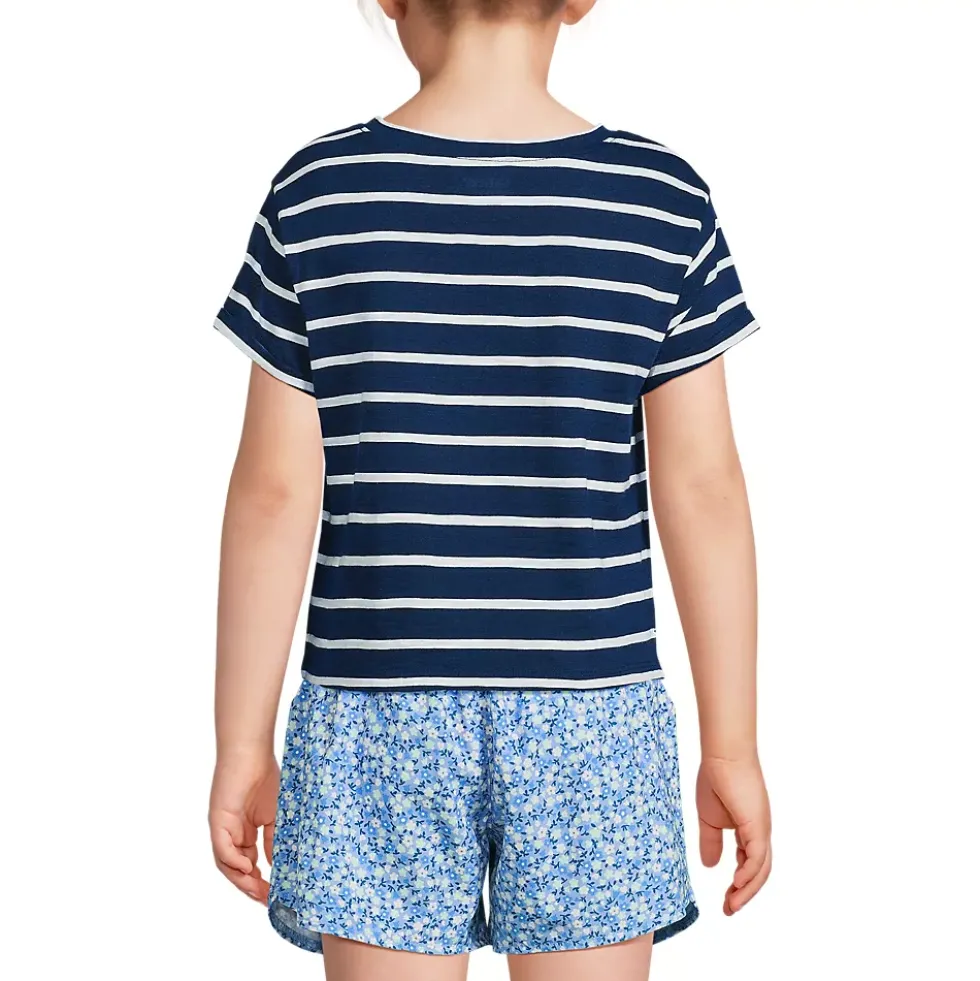 Girls Short Sleeve Slub Crewneck Top